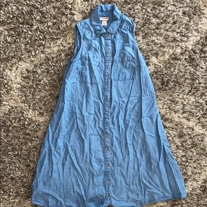 4/$20 SALE Chambray Button Down Sleeveless Tunic